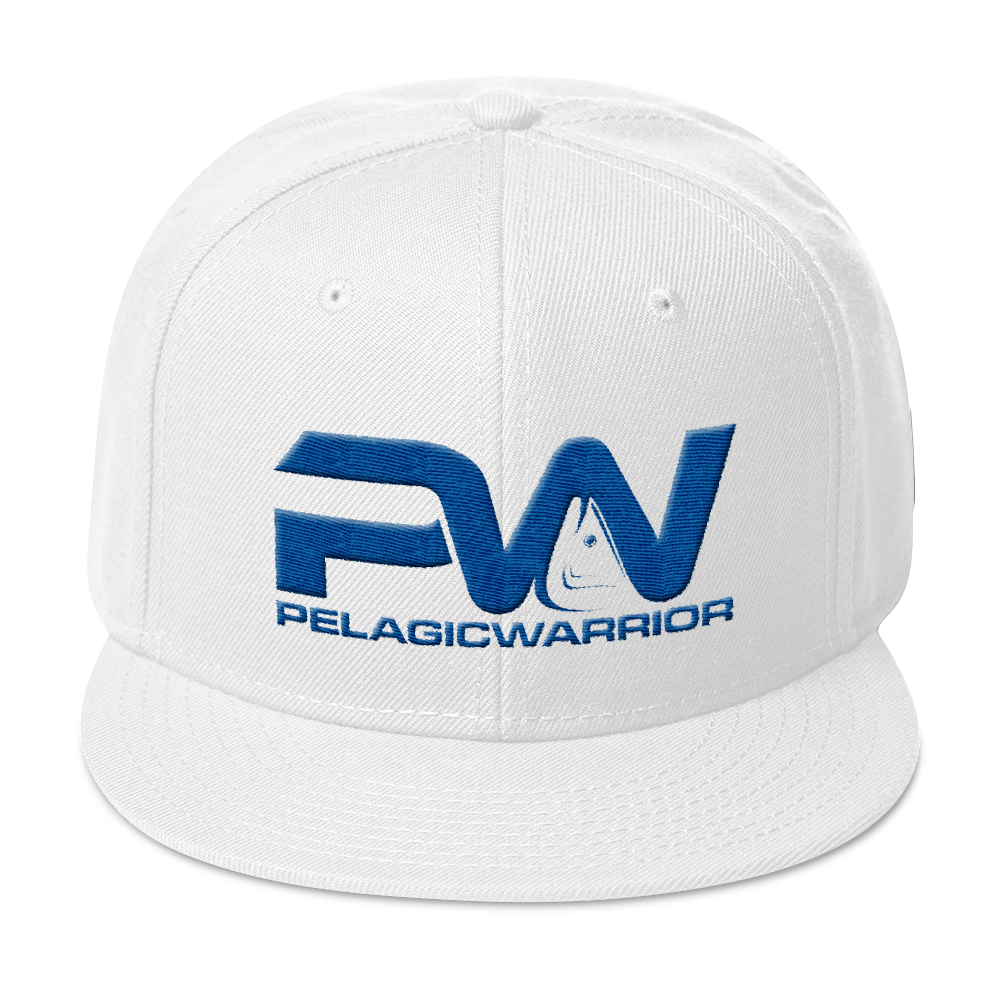 Wool Blend Snapback Cap - White / Blue - PelagicWarrior