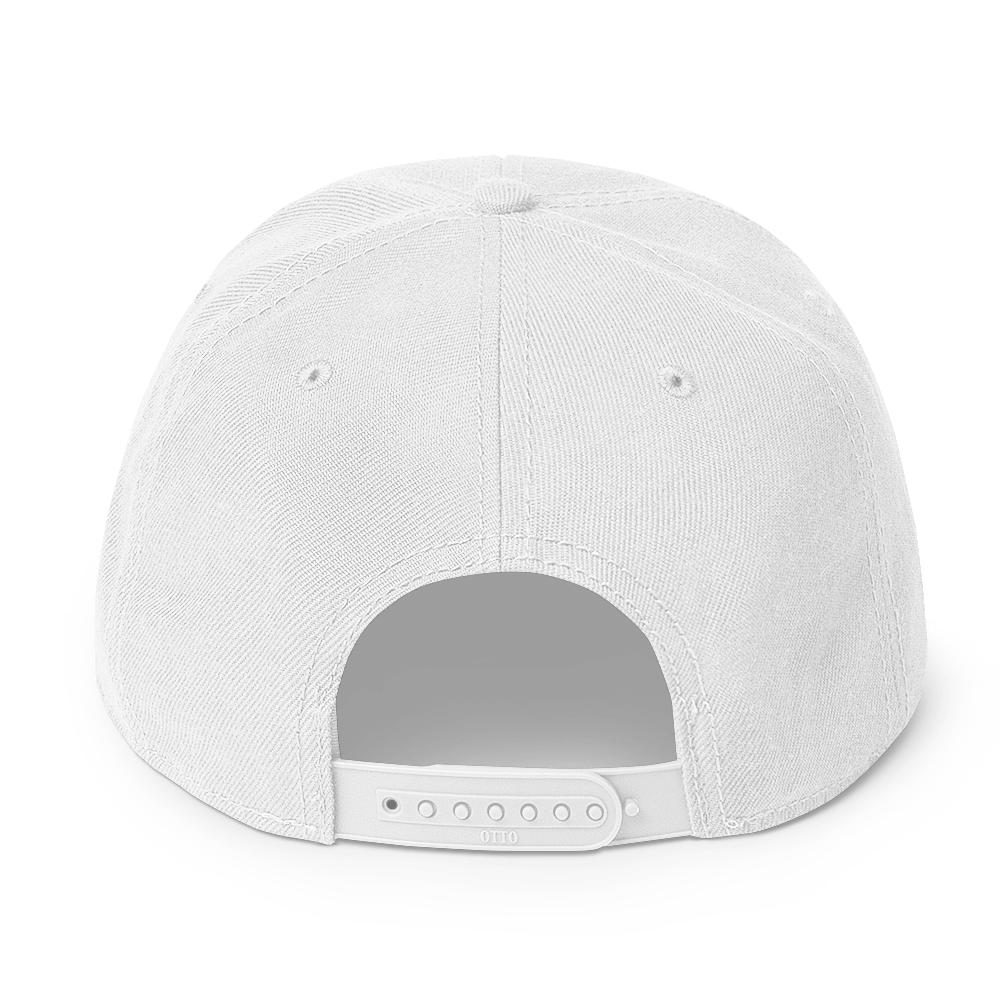 Wool Blend Snapback Cap - White / Blue - PelagicWarrior